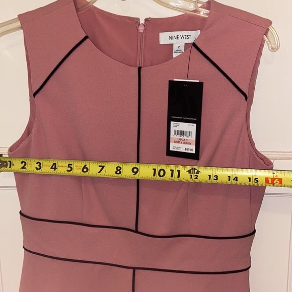 NINE WEST MAUVE PINK SHIFT DRESS SHEATH DRESS SZ 2 CAREER DRESS NEW WITH TAGS - Picture 7 of 12
